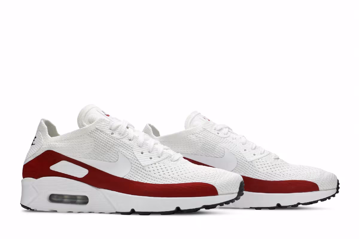 Nike Air Max 90 Ultra 2.0 Flyknit White Red, view 9