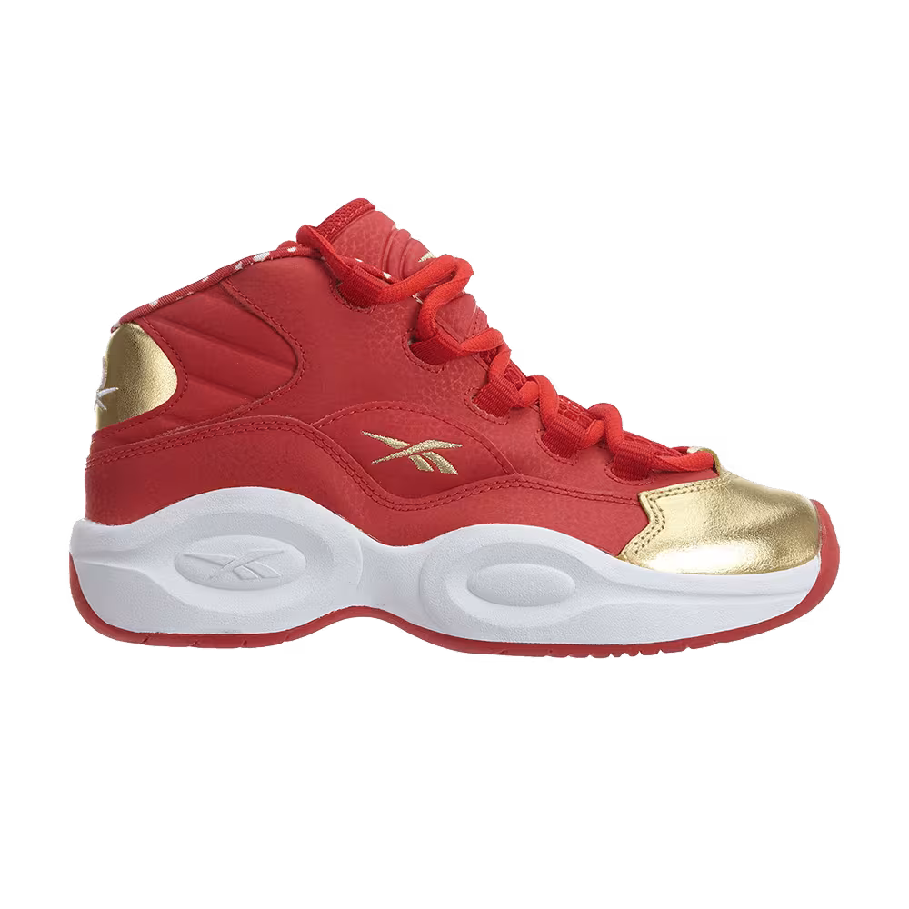 Reebok Question Mid Little Kids Scarlet Gold