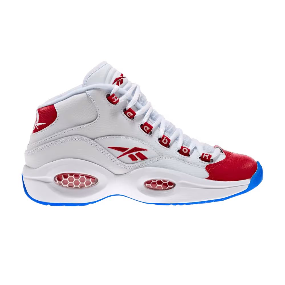 Reebok Question Mid GS White Pearlized Red