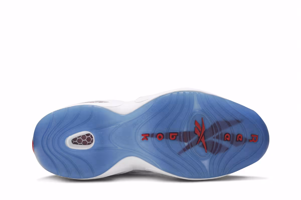 Reebok Question Mid White Pearlized Red 2016, view 5