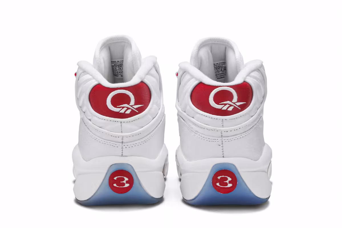 Reebok Question Mid White Pearlized Red 2016, view 7