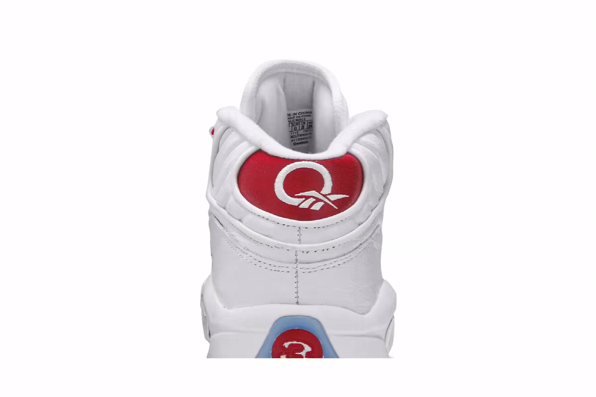 Reebok Question Mid White Pearlized Red 2016, view 8