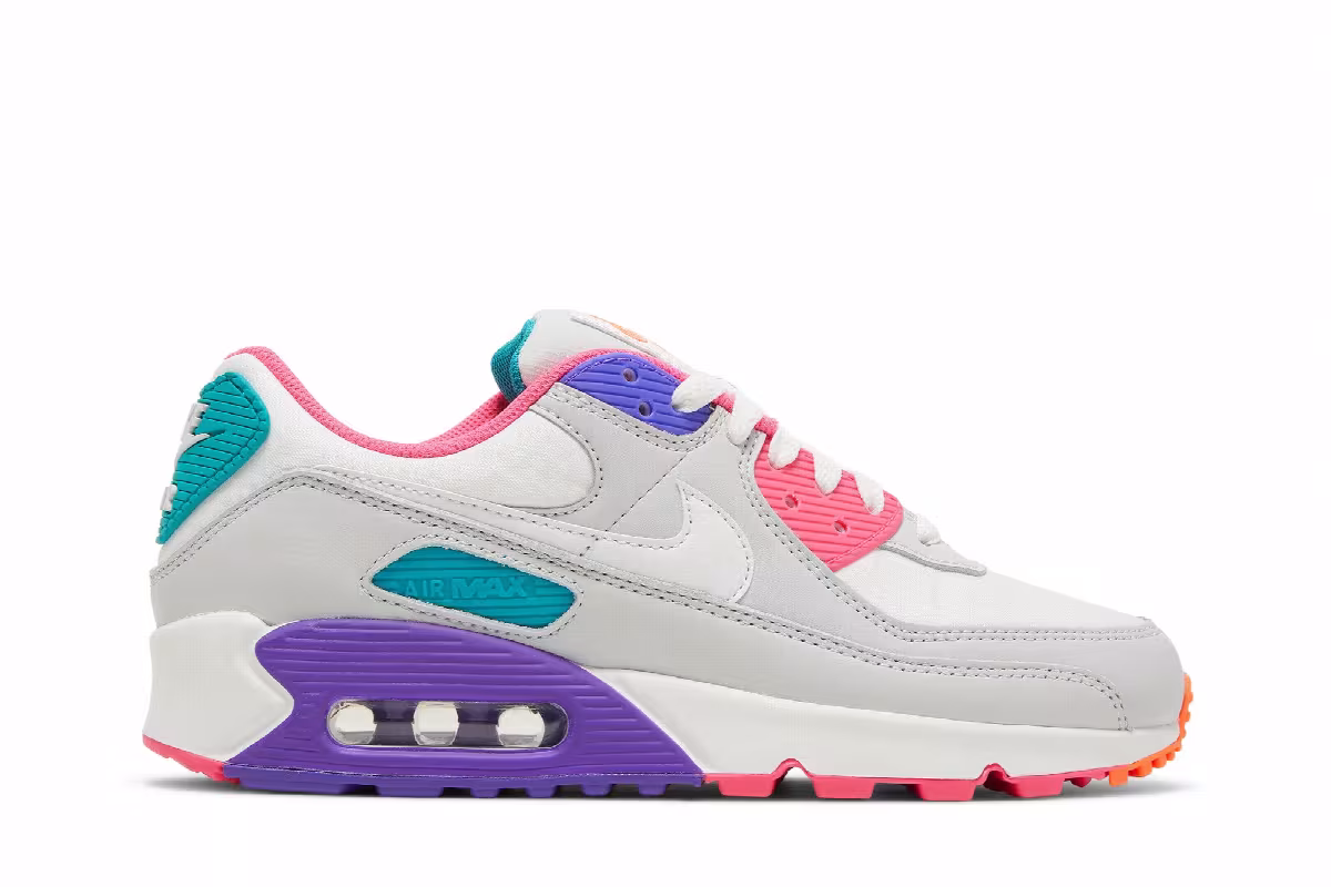 Nike Women's Air Max 90 White Multi, view 2