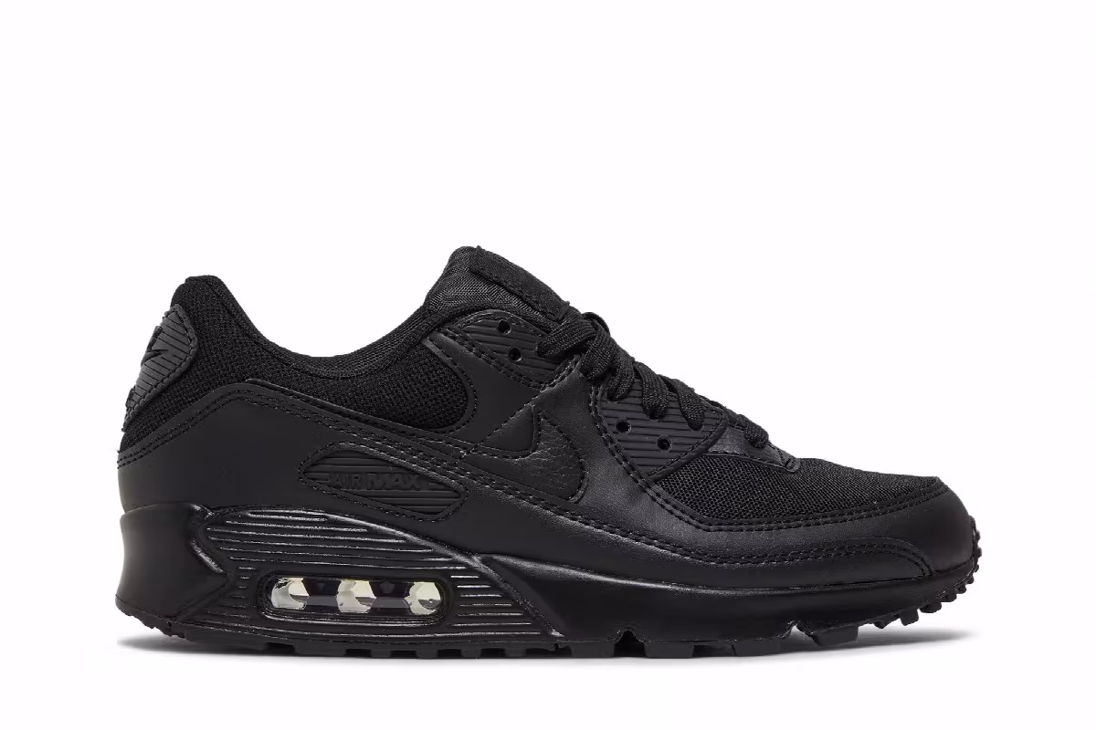 Nike Women's Air Max 90 Triple Black, view 2