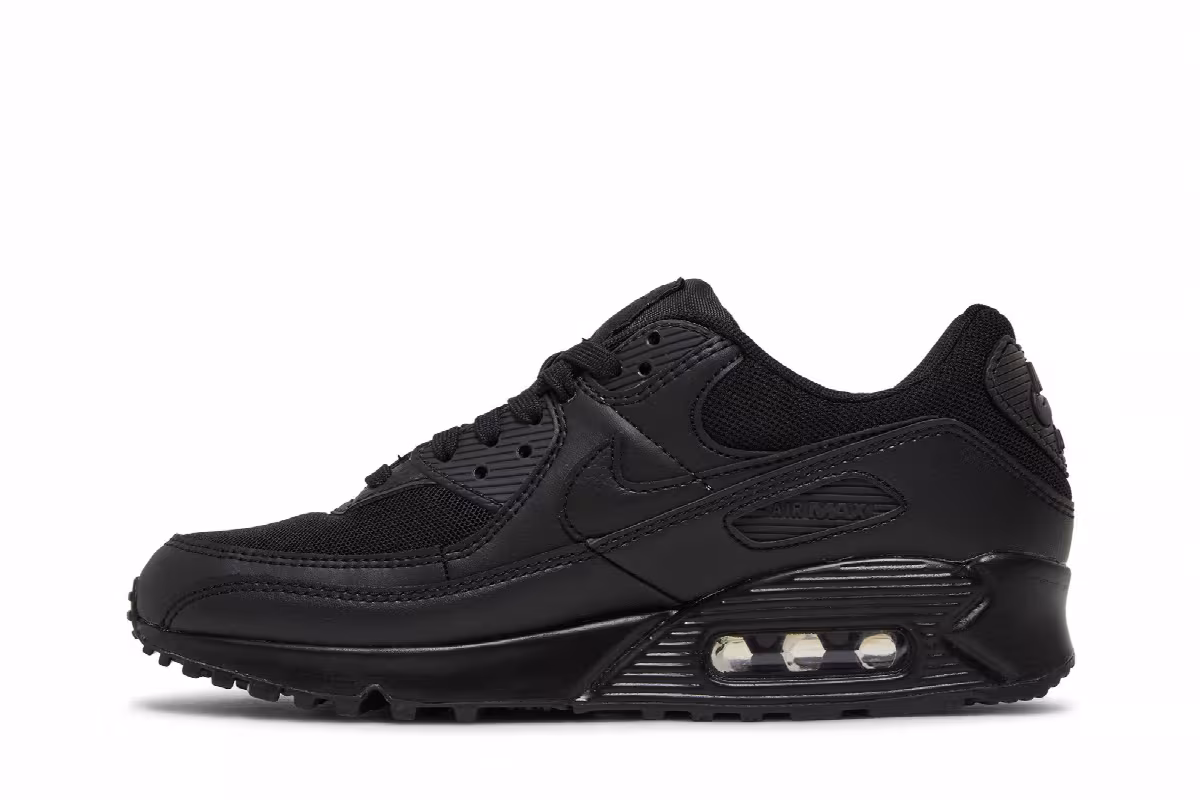 Nike Women's Air Max 90 Triple Black, view 4