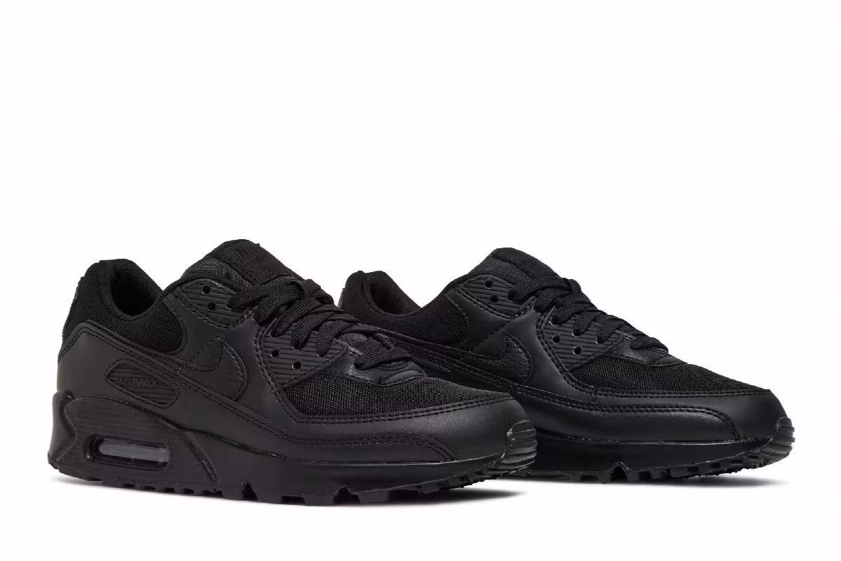 Nike Women's Air Max 90 Triple Black, view 9