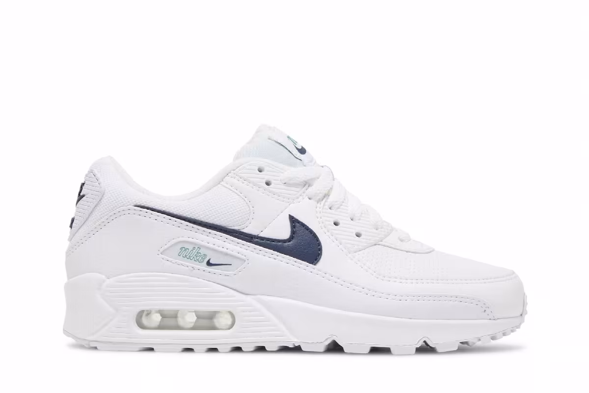 Nike Women's Air Max 90 White Racer Blue, view 2