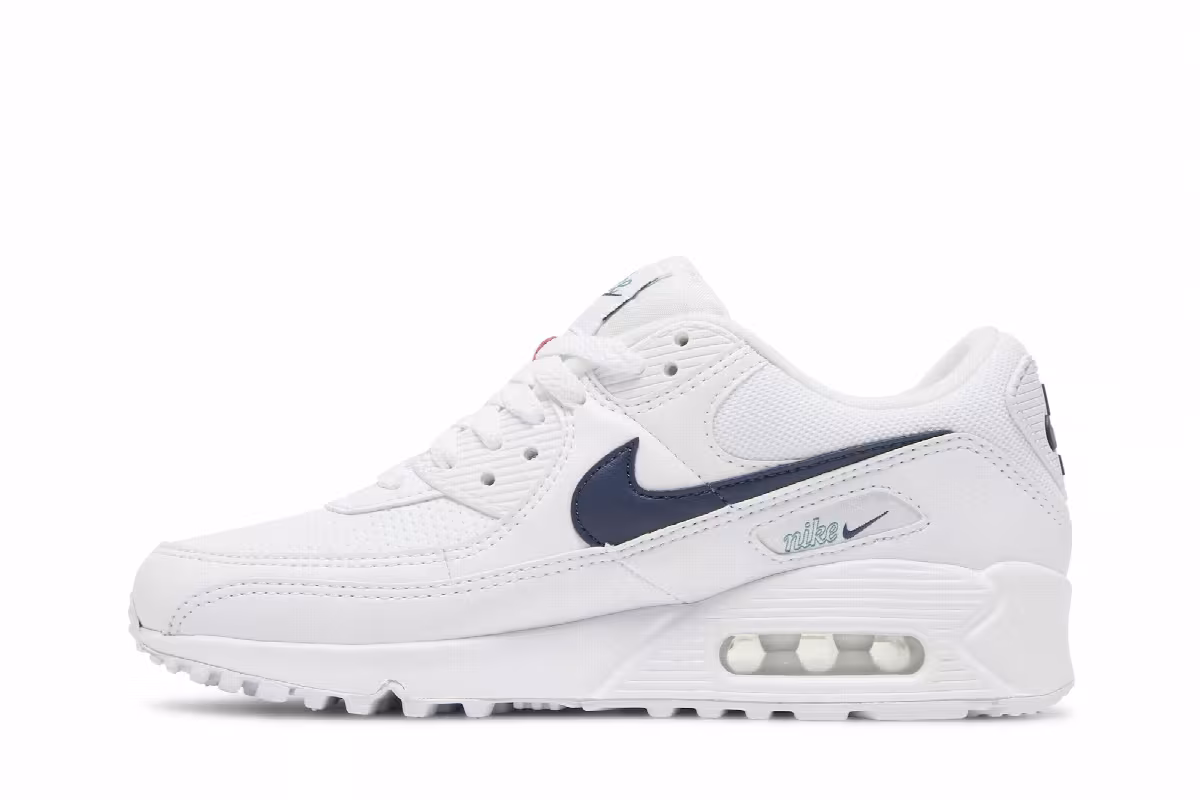 Nike Women's Air Max 90 White Racer Blue, view 4