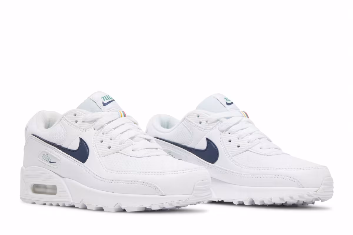 Nike Women's Air Max 90 White Racer Blue, view 9