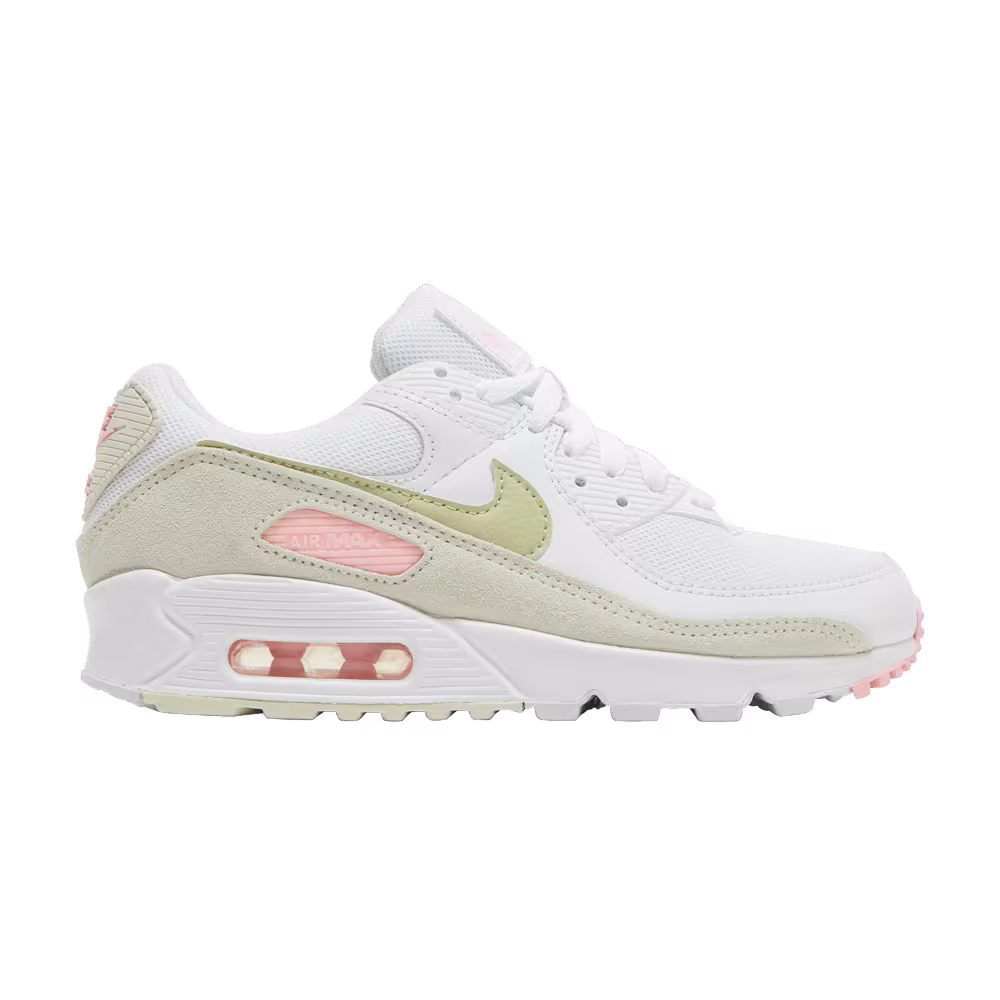 Nike Women's Air Max 90 White Light Olive Pink