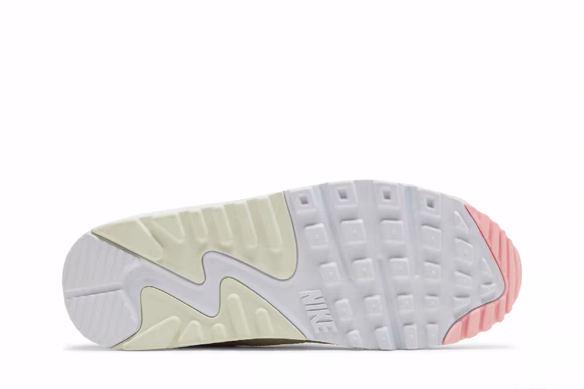 Nike Women's Air Max 90 White Light Olive Pink, view 5