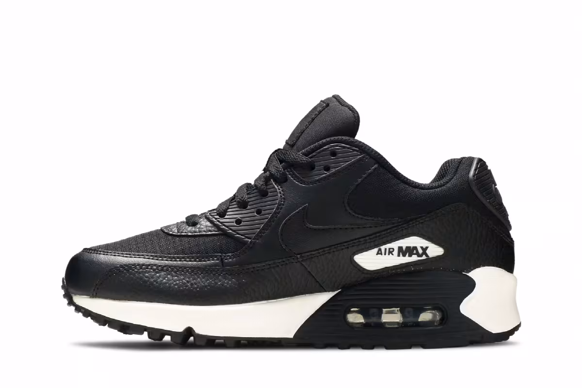 Nike Women's Air Max 90 Black White, view 4
