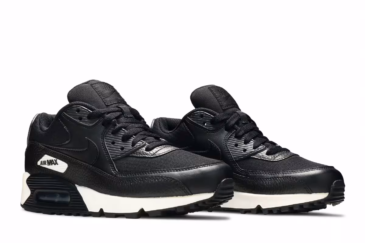 Nike Women's Air Max 90 Black White, view 9