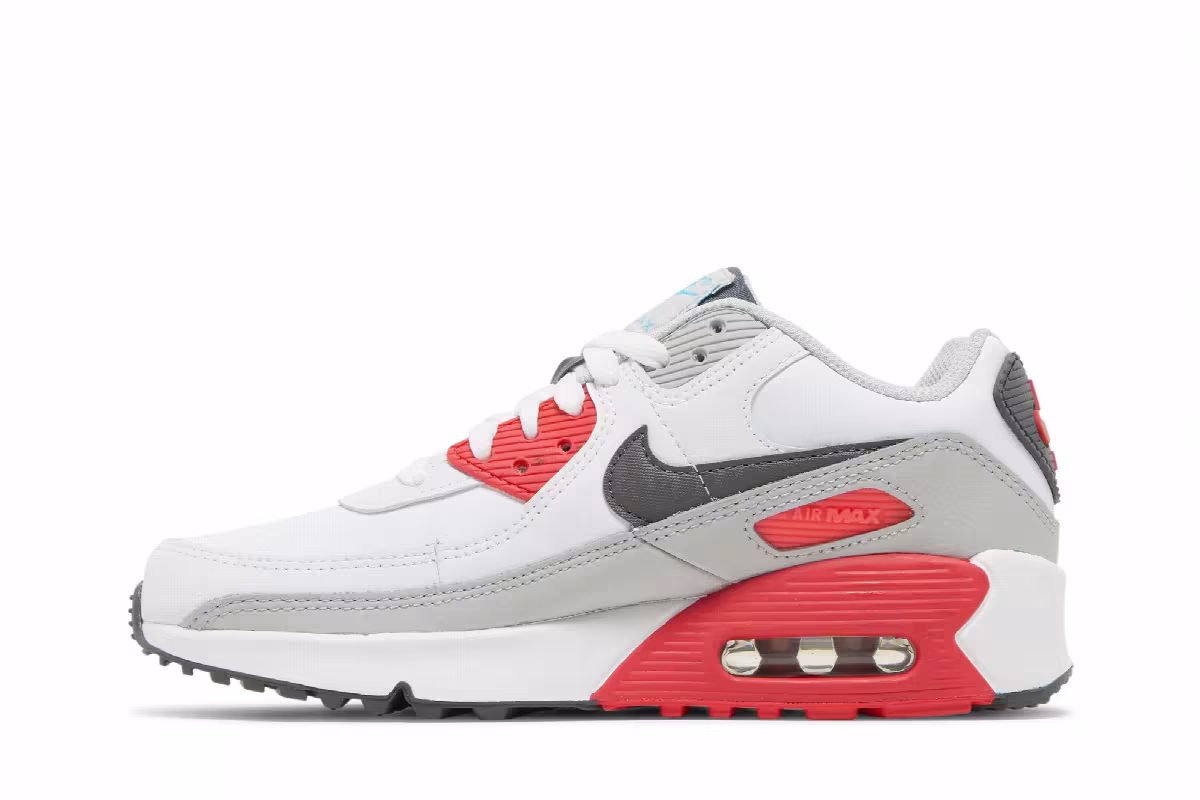 Nike Air Max 90 Leather GS White Chlorine Blue, view 4