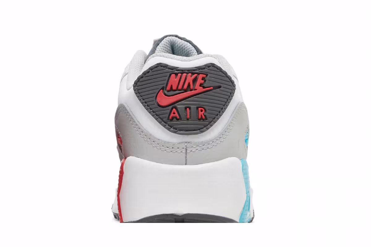 Nike Air Max 90 Leather GS White Chlorine Blue, view 8