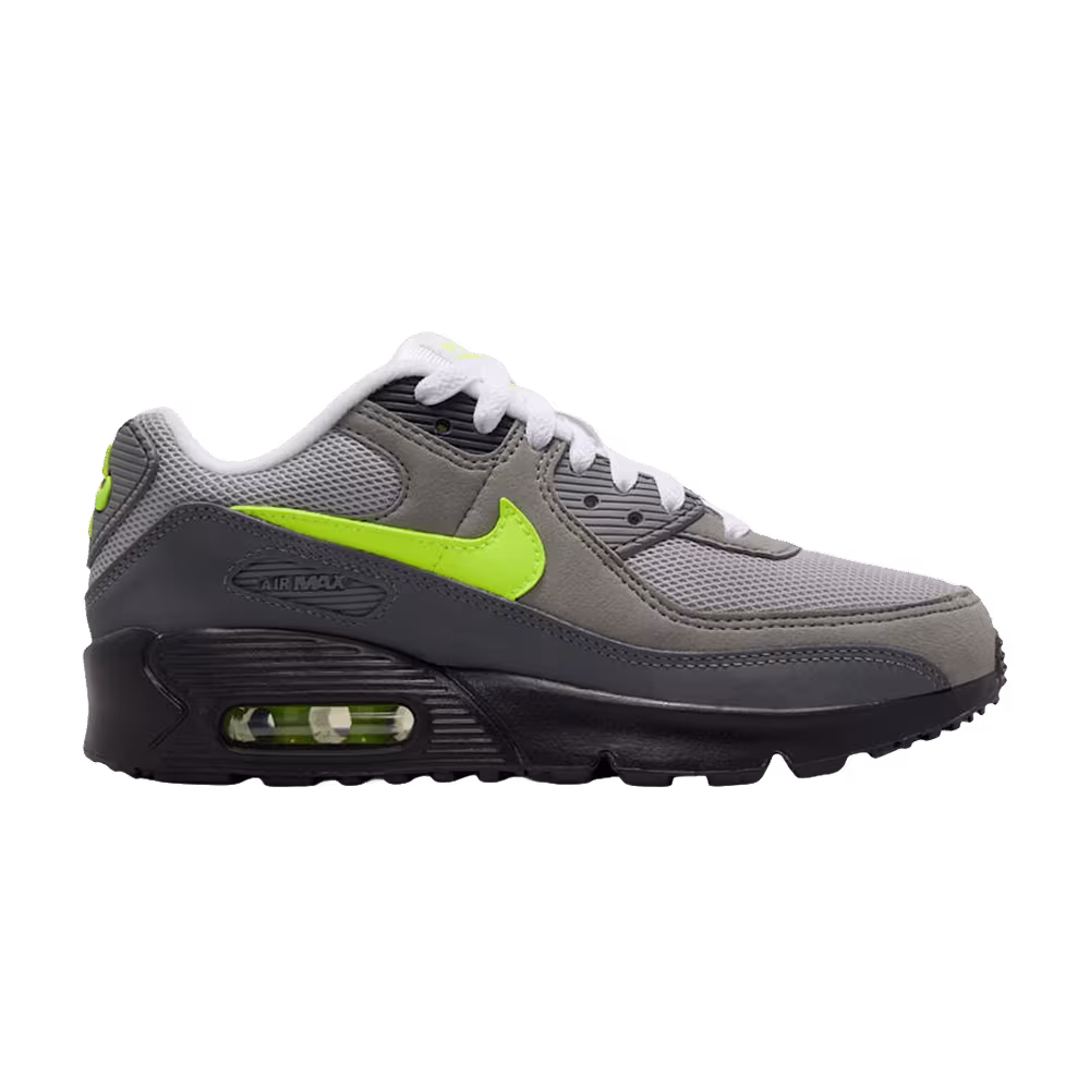 Nike Air Max 90 GS Black Anthracite Neon Yellow