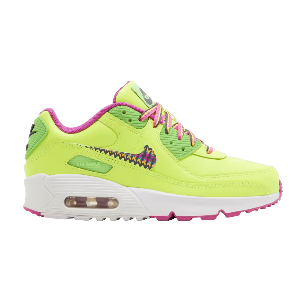 Nike Air Max 90 Leather GS Volt Fire Pink