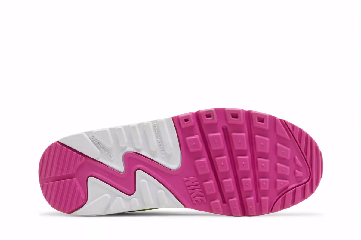 Nike Air Max 90 Leather GS Volt Fire Pink, view 5