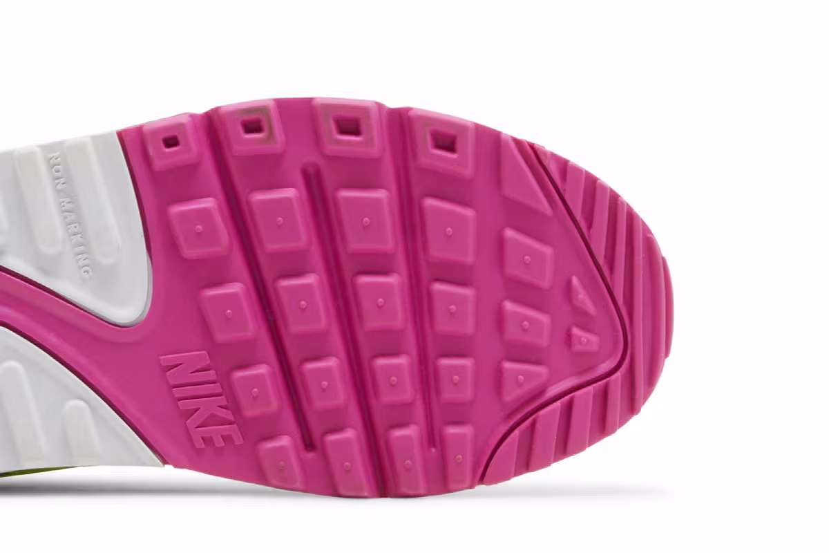 Nike Air Max 90 Leather GS Volt Fire Pink, view 6