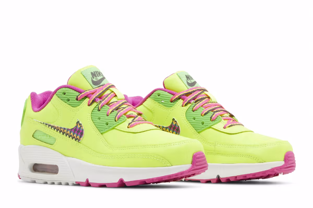 Nike Air Max 90 Leather GS Volt Fire Pink, view 9