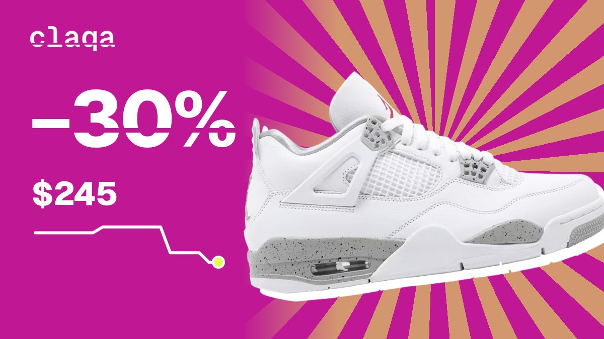 Air Jordan 4 Retro “White Oreo” sneaker with a −30% price change to $245