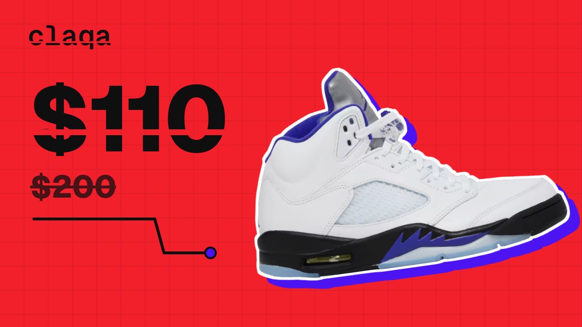 Air Jordan 5 Retro “Concord” sneaker at $110, down from $200 retail