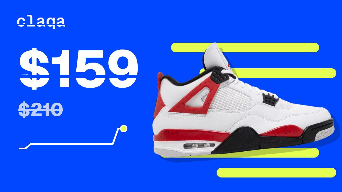 Air Jordan 4 Retro “Red Cement” sneaker at $159, down from $210 retail