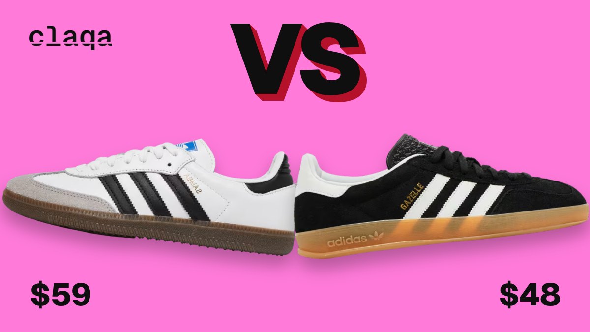 Samba “White Black Gum” and Gazelle “Black White Gum” sneakers