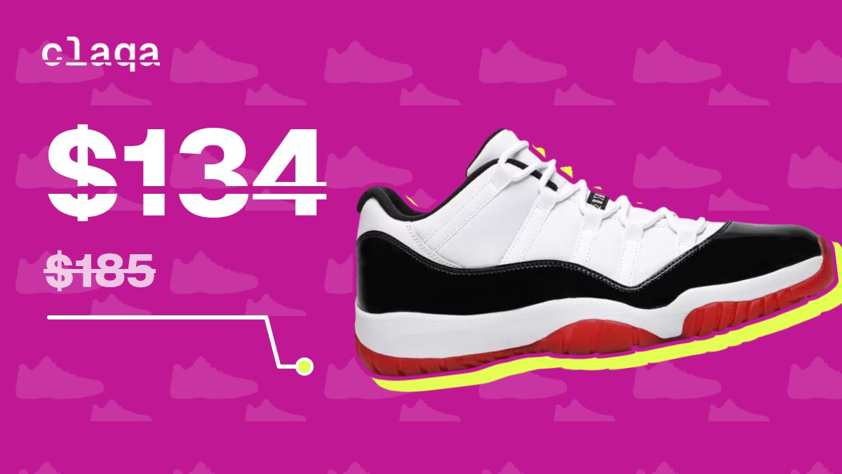 Air Jordan 11 Retro Low “Concord-Bred” sneaker at $134, down from $185 retail