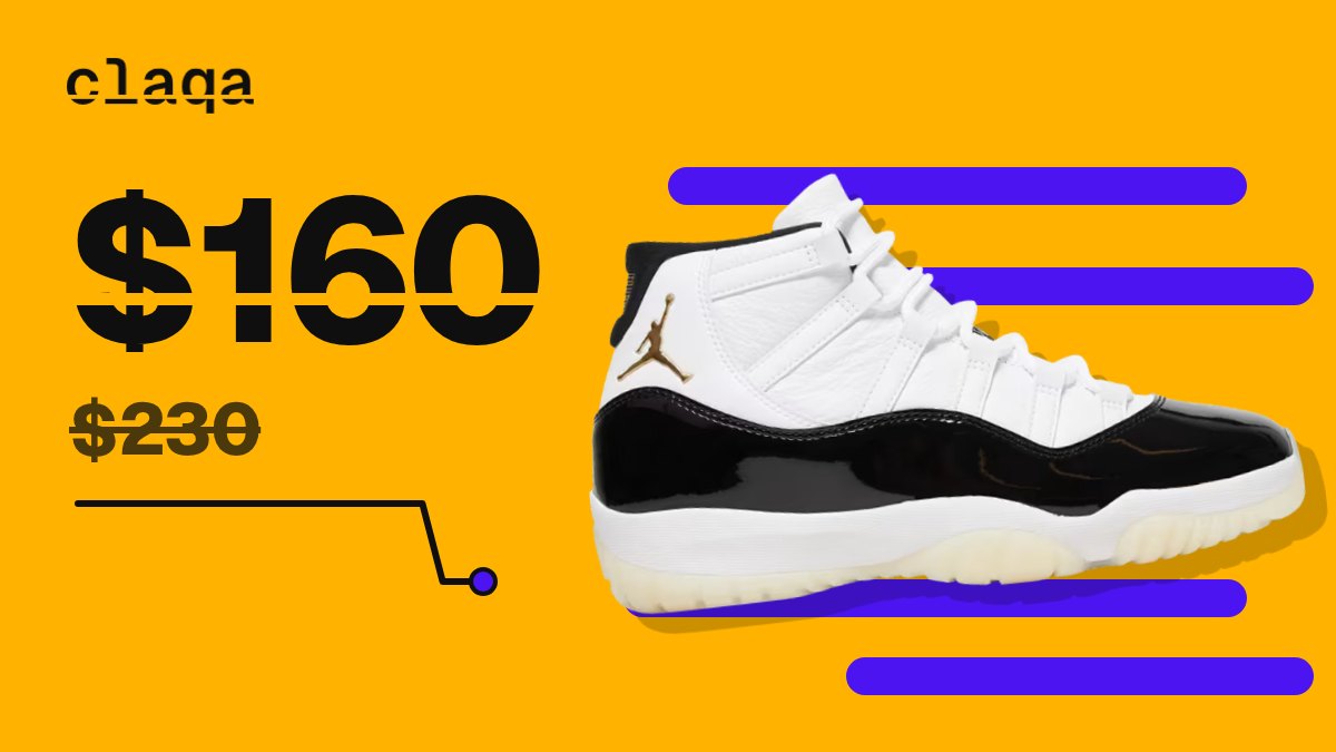 Air Jordan 11 Retro “Gratitude / Defining Moments” sneaker at $160, down from $230 retail