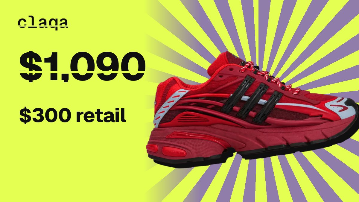 Pharrell x adidas Adistar Jellyfish “Red” sneaker at $1,090 against its $300 retail